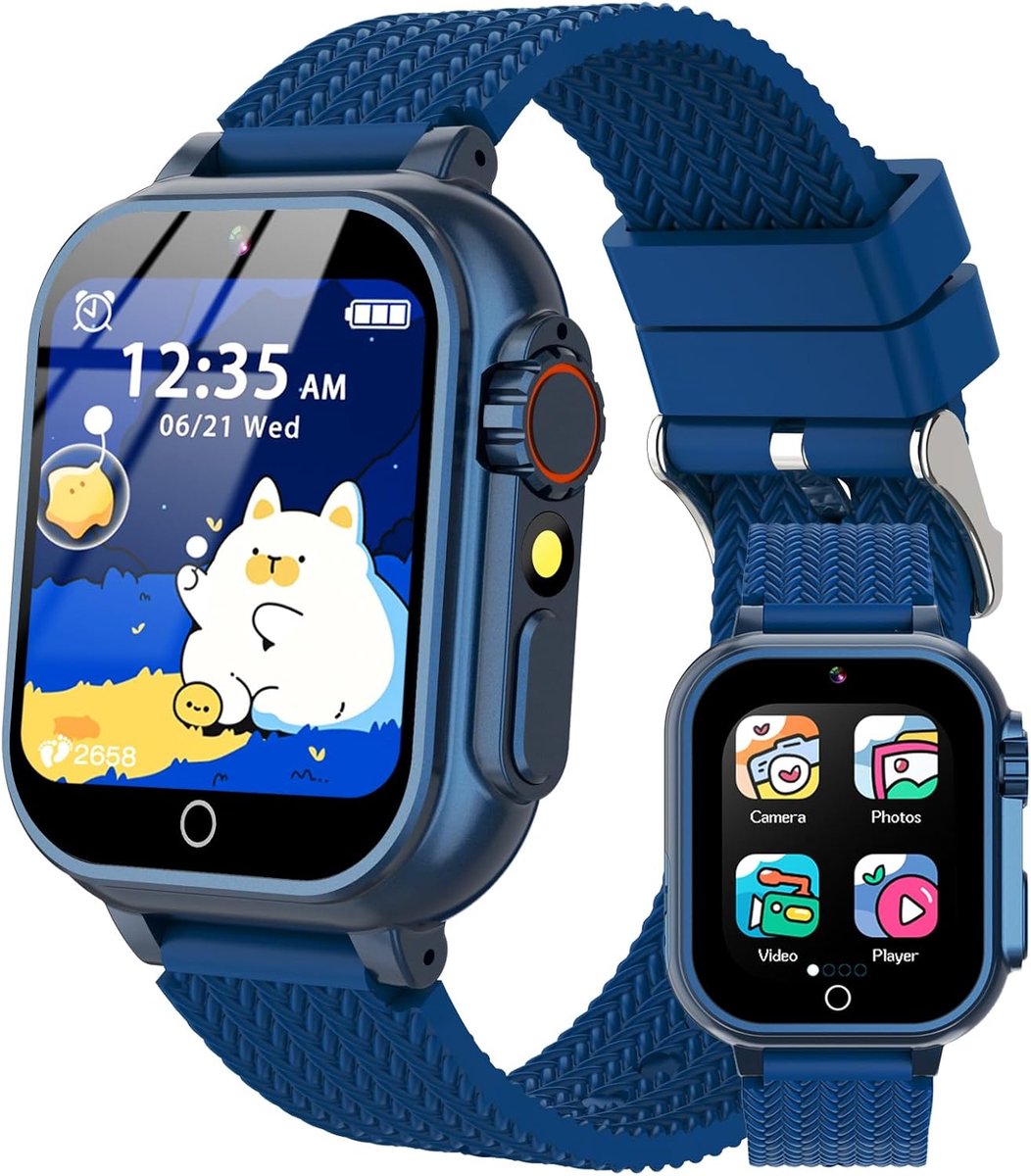 Smartwatch voor kinderen met 26 spelletjes, stappenteller, muziek en camera - Geschikt voor 4-12 jaar