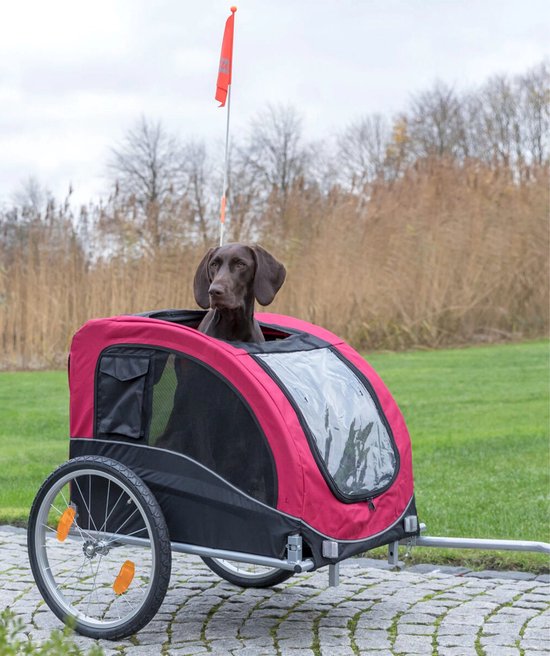 Trixie Hondenfietskar - Zwart Rood - L - <30 kg - 72x86x80/145 cm