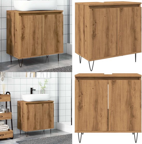 vidaXL Badkamerkast 30x30x190 cm - Wit Hout