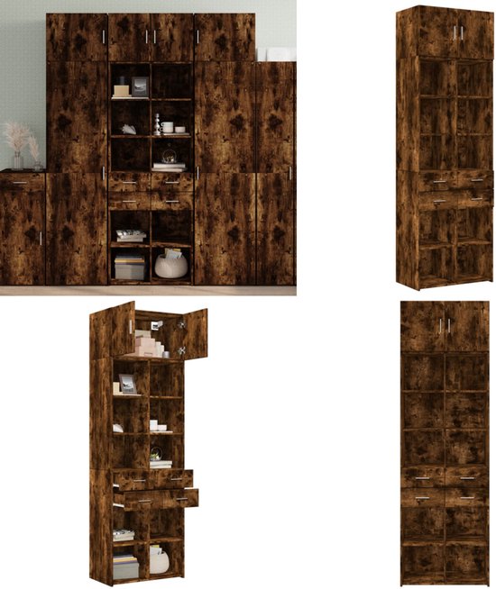 Wandschappen 2 St 80x25x25,5 Cm Bewerkt Hout Grijs Sonoma Eiken