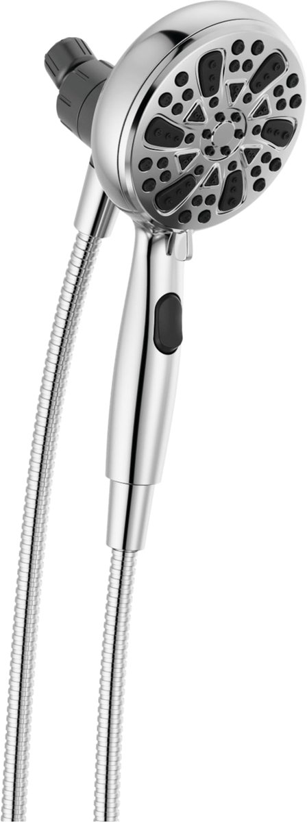 Delta Kraan 6-Spray SureDock magnetische douchekop met handdouche, chromen douchekop met slang, douchekoppen en handdouches, handdouche, MagnaTite docking, chroom 75609