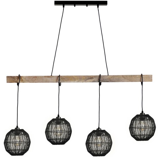 Hanglamp Sandbach in zwart en messing