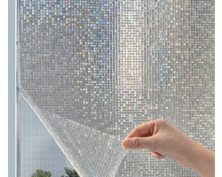 Raamfolie Privacy - Mat Ondoorzichtig Glasfolie - Niet-klevende Statische Thermische Controle - Zonwerende Decoratieve Folie - Geschikt voor Badkamer Woonkamer Huurwoning - 50CMx2M