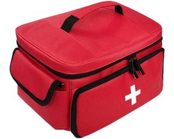 EHBO Opbergtas – Medische Organizer – Waterdichte Eerste Hulp Tas met Meerdere Vakken – Rood