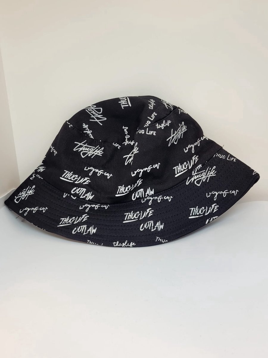 Jumada's - Omkeerbare bucket hat - Visserhoed - One size - Stoer - Zwart