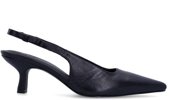 Sacha - Dames - Zwarte leren slingback pumps - Maat 39