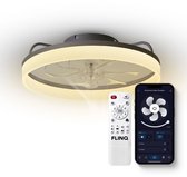 Bol.com FlinQ AeroGlow Smart Plafondventilator met Verlichting - Ventilator voor aan het Plafond - Ideaal voor op de Slaapkamer ... aanbieding