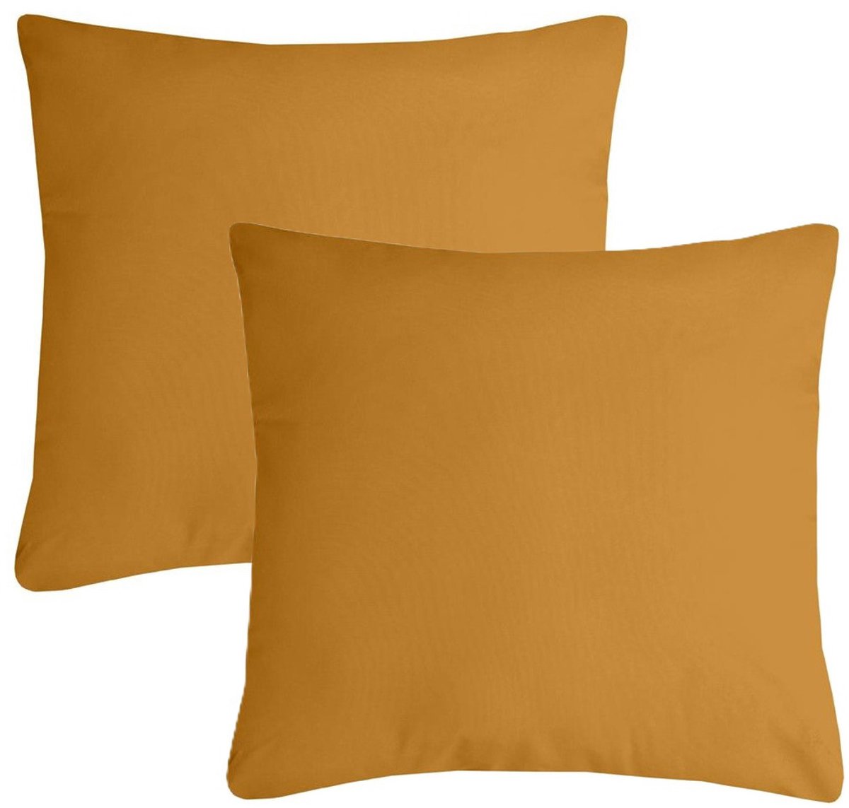 Stof Textile sierkussen Nelson - 2x - okergeel - 40 x 40 cm - bank kussens - zitkussens - binnen/buiten - polyester
