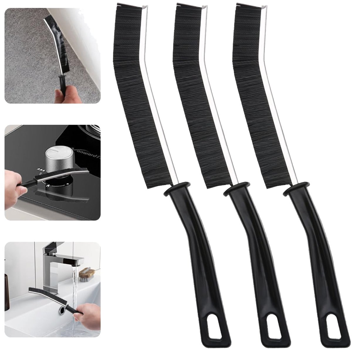 Ibenzoa® Uitgebreide Set Reinigingsborstels voor Badkamer en Keuken, Inclusief Hoek- en Voegenborstel