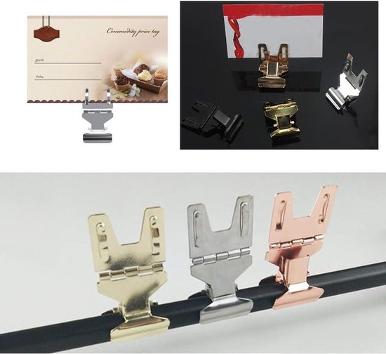 Labelhouders, set van 20 labelclips met 1 witte stift, afneembare en herbruikbare etiketten voor manden, planken en opbergboxen