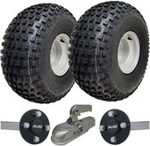 Relaxdays kruiwagenwiel 4.00-8 - massief rubber - stalen velg - lekvrij