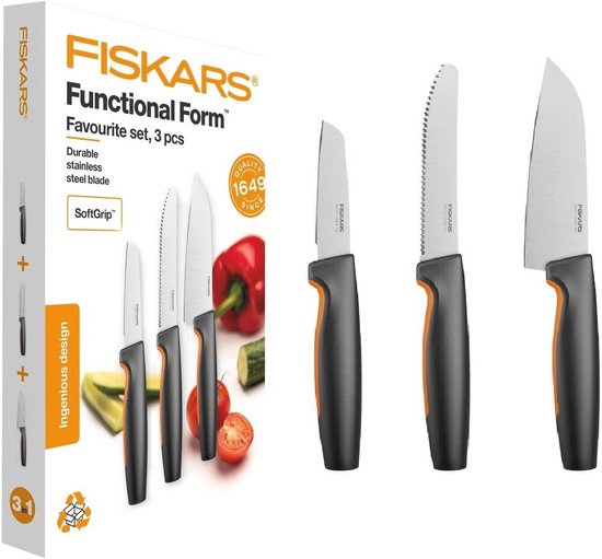 Foto: Keukenmessen set 3 stuks ergonomisch en duurzaam perfect voor koks inclusief koksmes tomatenmes en schilmes