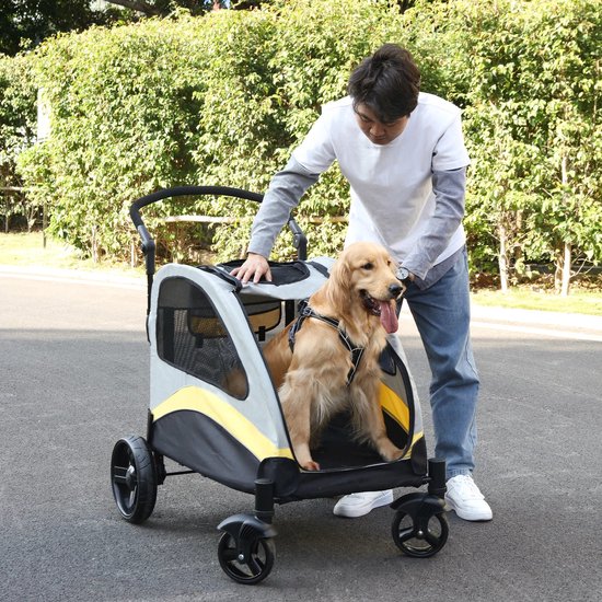 3-in-1 hondenbuggy tot 35 kg, scheidbare dubbele verdieping