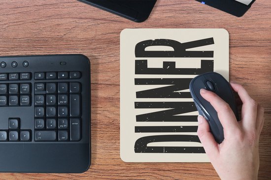 Muismat 19x23 cm - Mousepad Eten - Vintage - Retro - Japandi - Muismatten