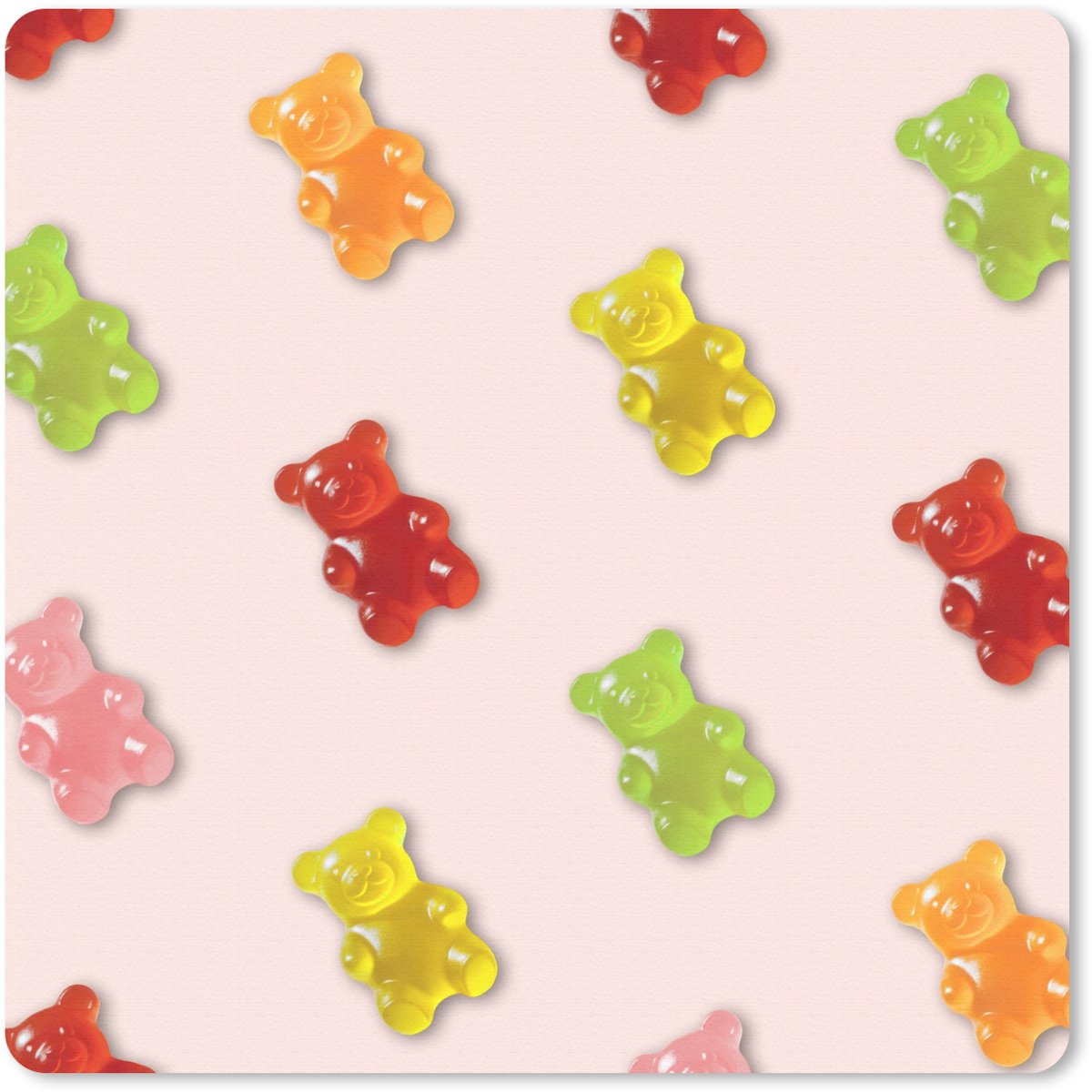 Muismat 20x20 cm - Mousepad Kleur - Snoep - Roze - Muismatten