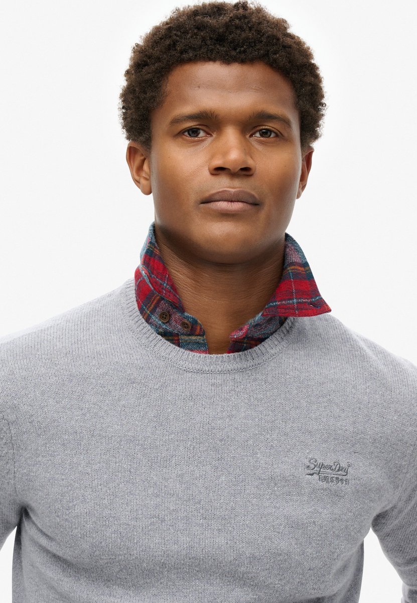 Superdry Trui Essential Slim Fit Crew Jumper M6110641a Cloud Marl Mannen Grijs