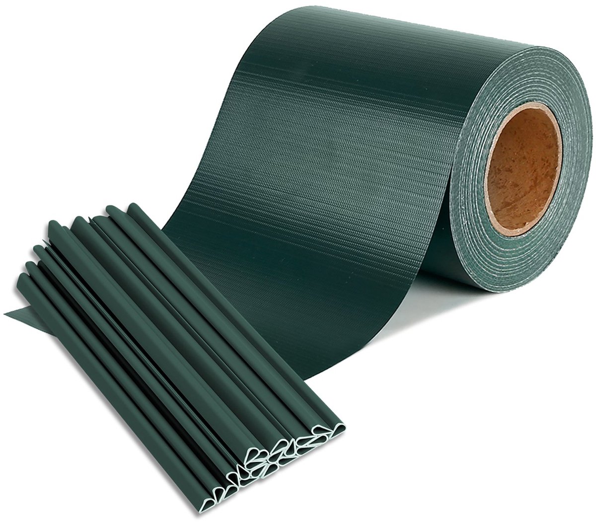 Aufun Groen PVC Privacy Strip 65m Dubbel Draadgaas Schutting, Schutting Privacy Scherm, Tuinafscheiding, Privacy Scherm, Schuttingfolie Voor Tuin