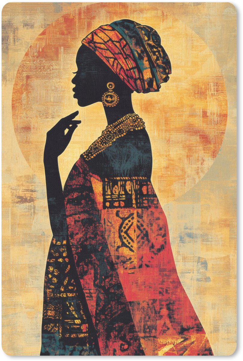 Muismat 18x27 cm - Mousepad Vrouw - Silhouet - Patronen - Sierlijk - Muismatten