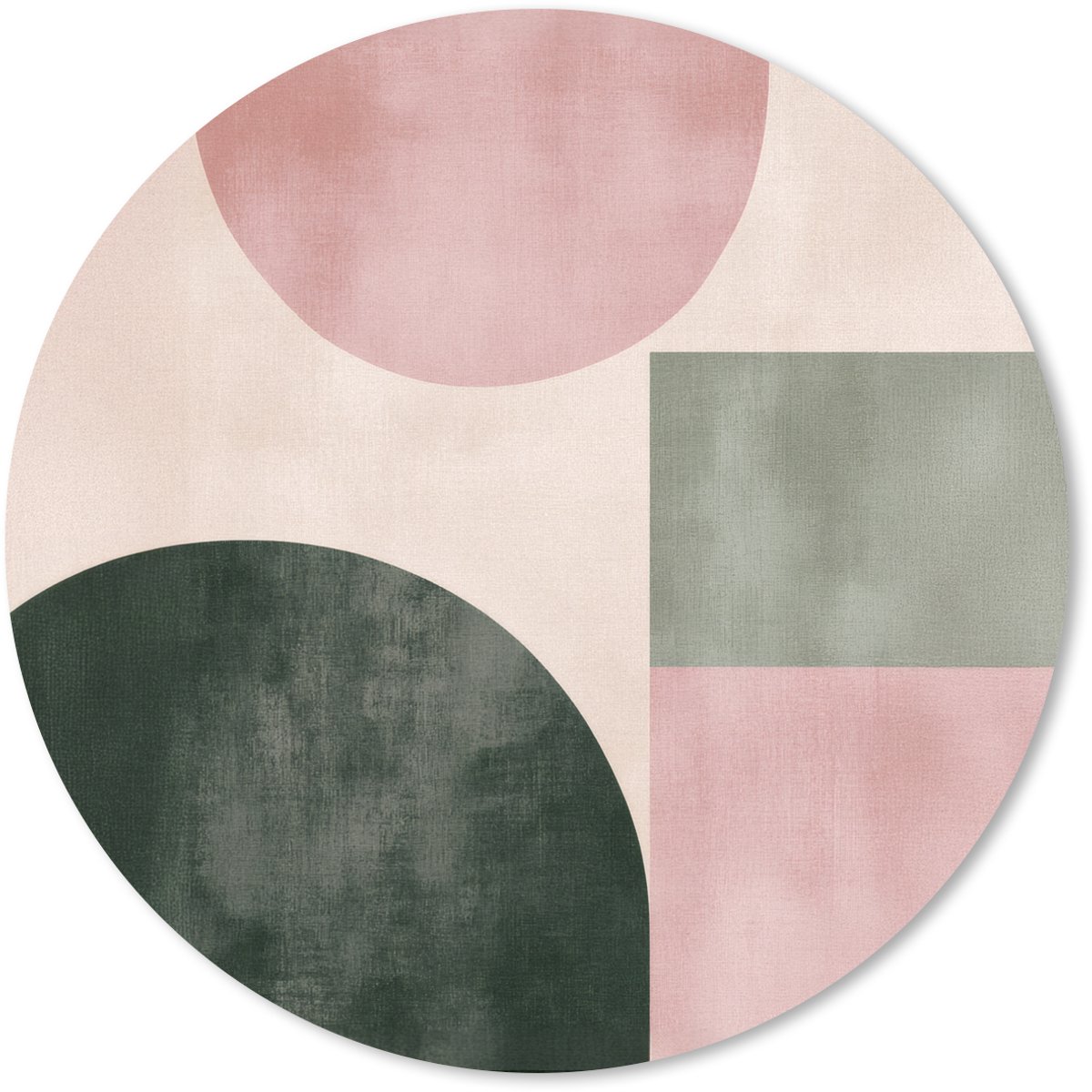 Muismat rond 30x30 cm - Mousepad Vormen - Abstract - Cirkel - Zwart - Ronde muismatten