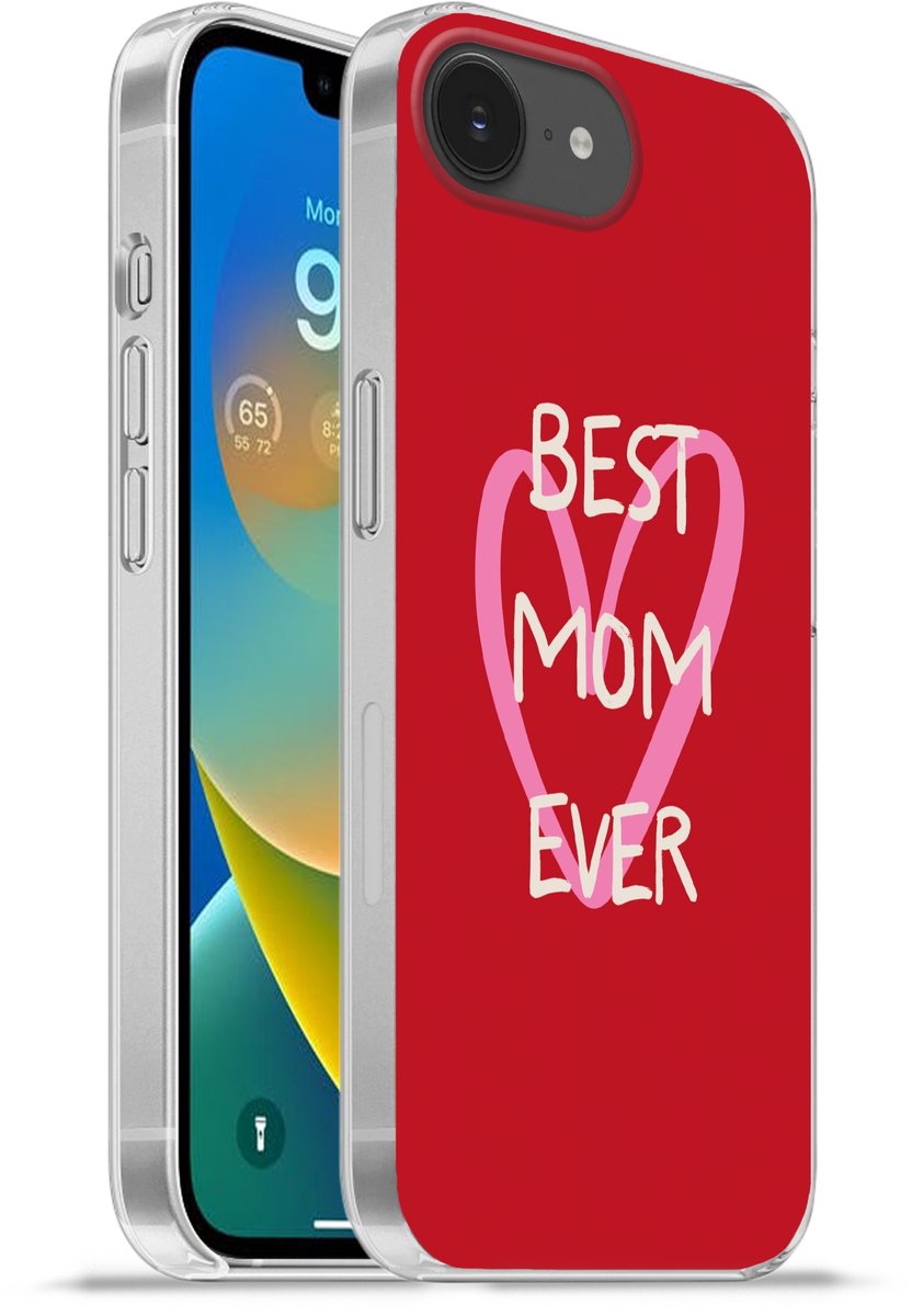 Telefoonhoesje Geschikt voor iPhone 16e hoesje - Moeder - Quote - Hartje - Rood - Siliconen Telefoonhoesje Telefoonhoesje