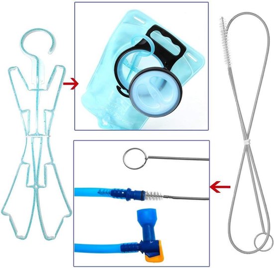 Cerioll reinigingsset voor drinkzakken, drinkzak 4-in-1 reinigingsset, reinigingskit voor drinkzakken, borstels en wasdroger, voor wandelen, fietsen, klimmen, hardlopen