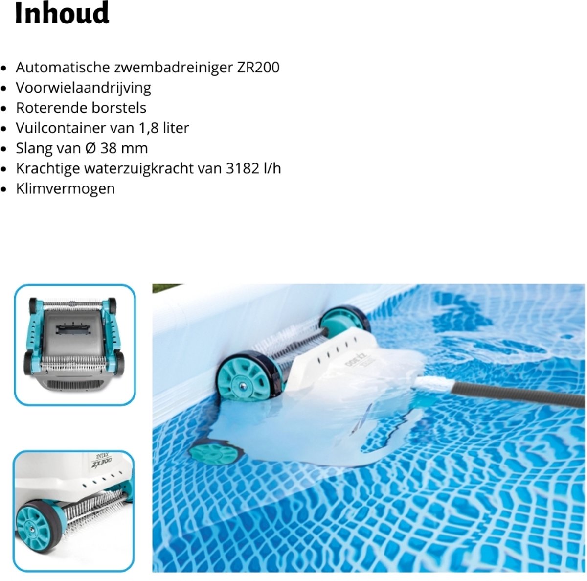 Intex - Deluxe Auto Zwembadreiniger ZX300 - Geschikt voor filterpompen vanaf 6.056 L/u – foto 4