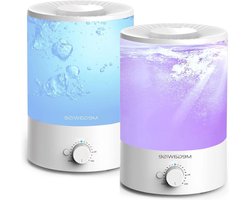 2 Pack MGEAWISE 35L Top Refill Grote Openning Cool Mist Luchtbevochtigers voor baby's Slaapkamer Kinderkamer Thuis en Kantoor | Super Stille Ultrasone Vaporizer