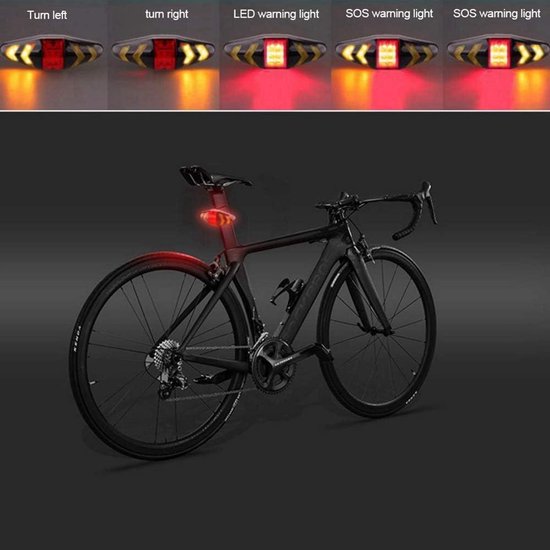 Fiets Achterlicht - LED Verlichting - Veilig Fietsen - Draadloze Afstandsbediening - 17 x 16 cm — afbeelding 2