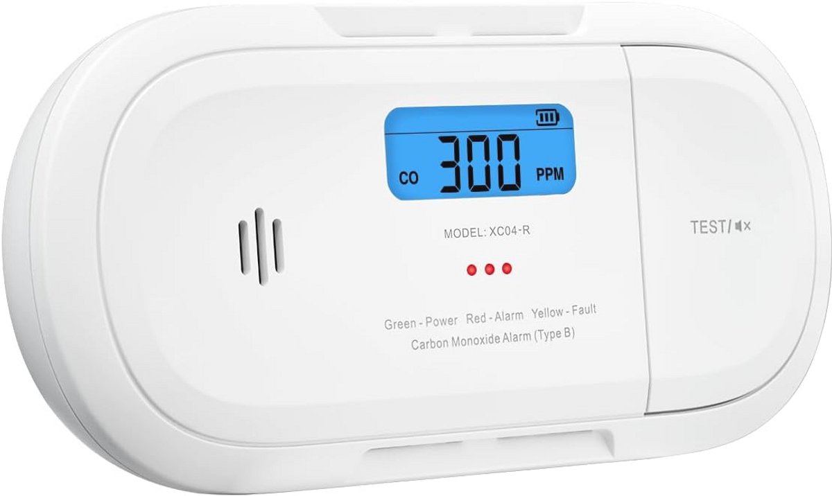 Koolmonoxidemelder met Vervangbare Batterij en LCD-scherm – Veiligheidsalarm voor Thuis