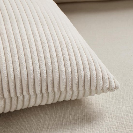 FDTERN Set van 2 kussenhoezen, boho, corduroy, 40 x 40 cm, blauw, zacht, decoratief, klassiek patroon met gekruiste strepen, onzichtbare ritssluiting, voor bank, bed, thuis