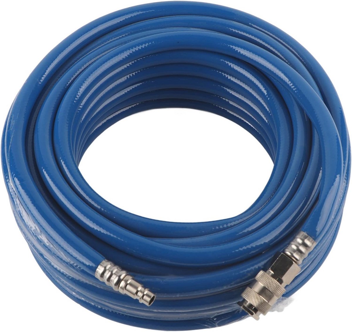 Flexibele PVC luchtslang van 50 voet met 1/4 inch snelkoppeling, ideaal voor pneumatische toepassingen en compressor gebruik, duurzaam en gemakkelijk te hanteren