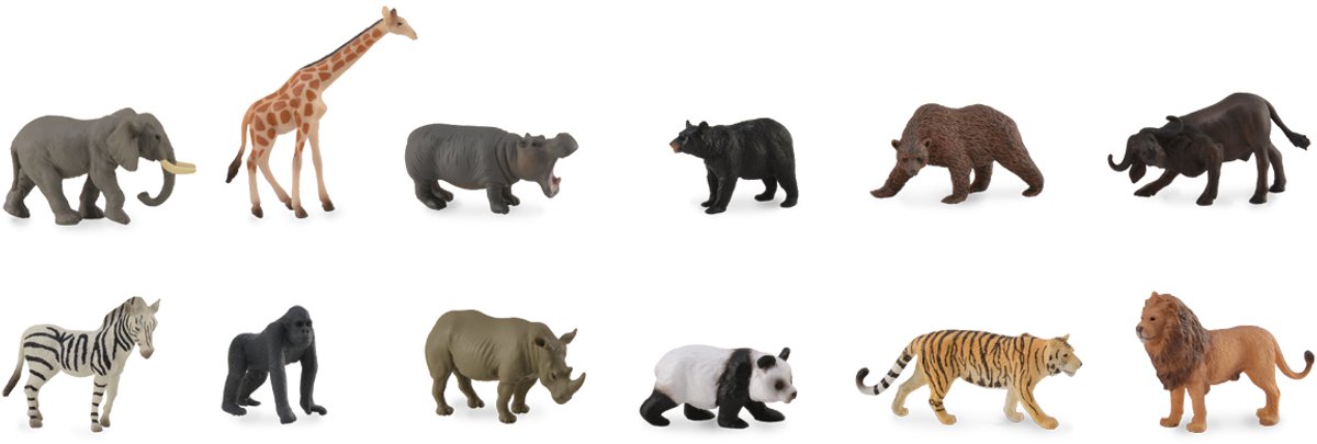COLLECTA Figurine Mini Set - 12 Wilde Dieren - Wilde Dieren - Handgeschilderd - Miniatuur — cadeau in Spellen & Speelgoed - foto 3