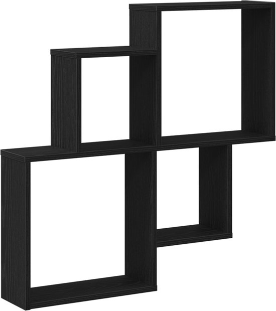 vidaXL Wandkast Zwart eiken 60 x 31 x 70 cm Bewerkt hout