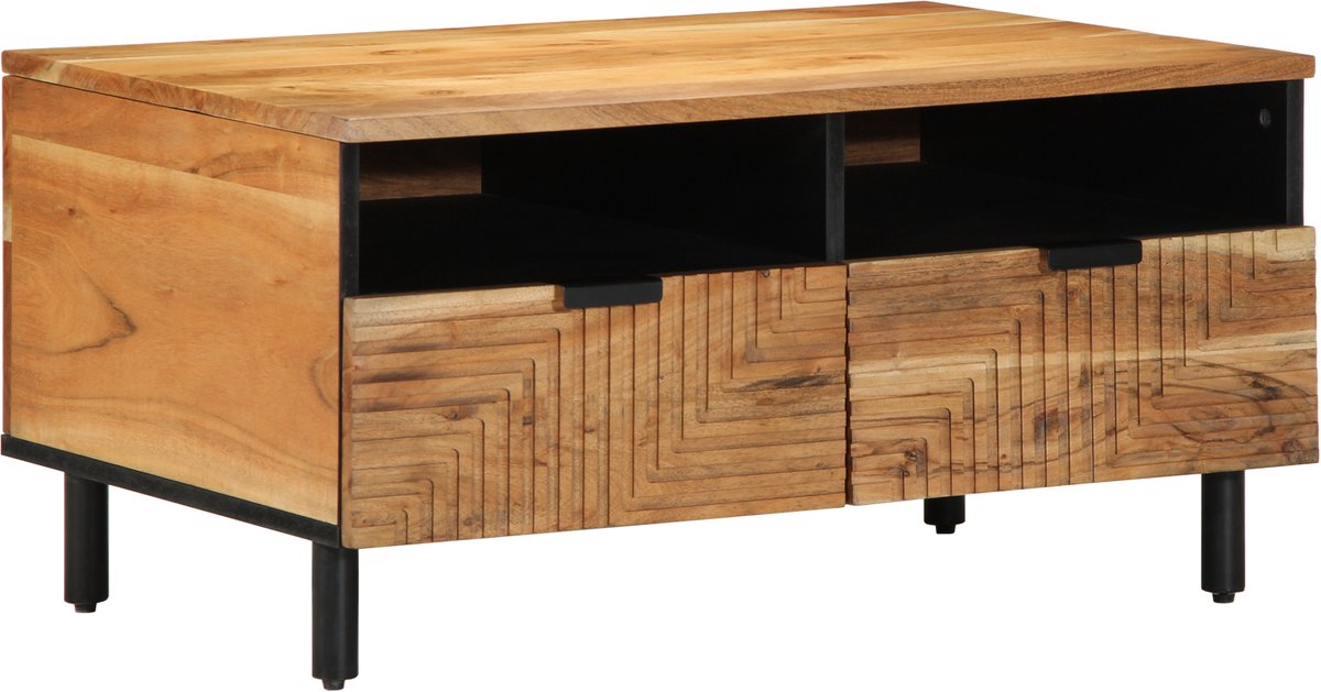 vidaXL Salontafel - Brown - 80 - x - 54 - x - 40 - cm - Massief - Acacia - Hout Bruin
