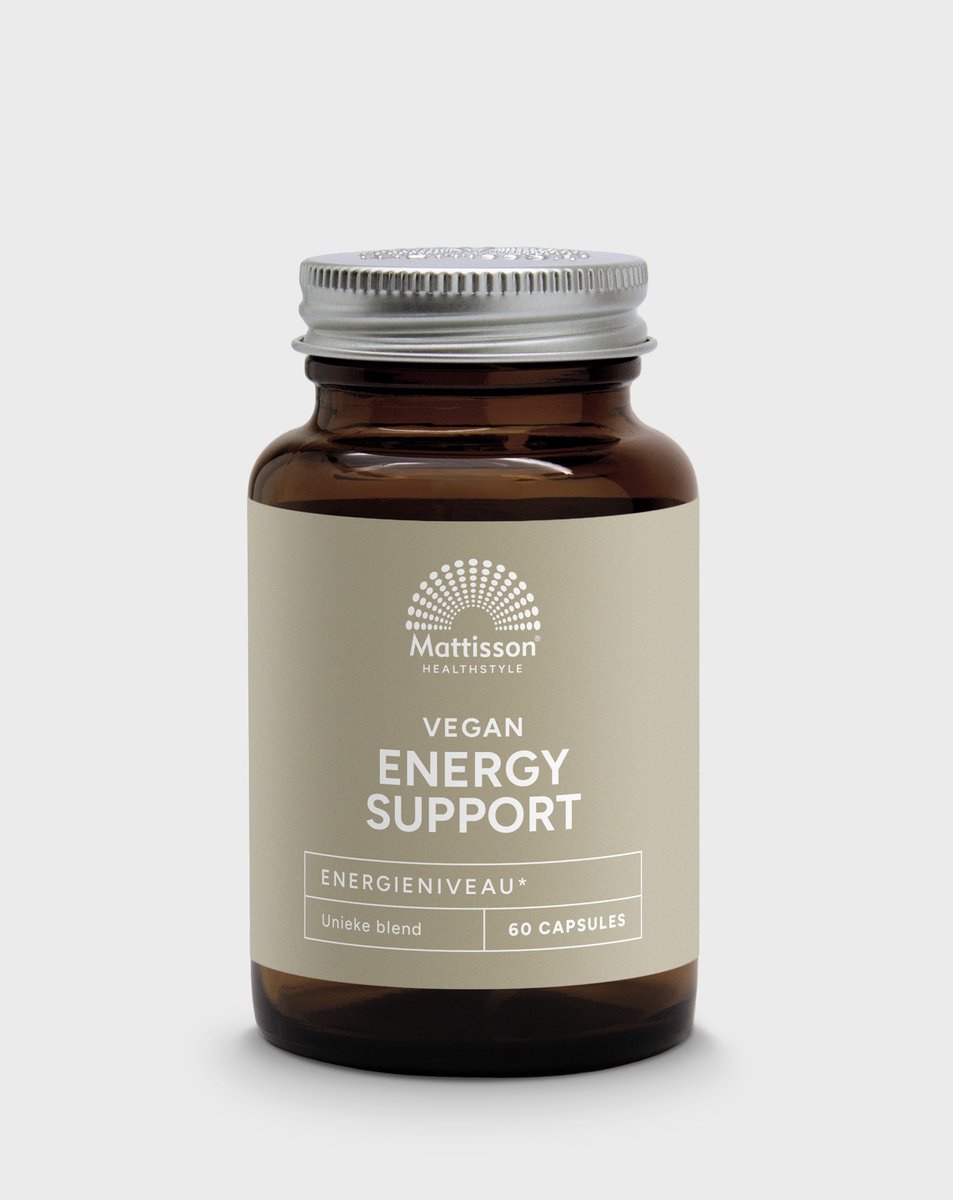 Goedkoopste Mattisson - Energy Support - Zwarte Maca, Guarana, Cordyceps en Magnesium Malaat - Voedingssupplement Energieniveau - 60 Capsules