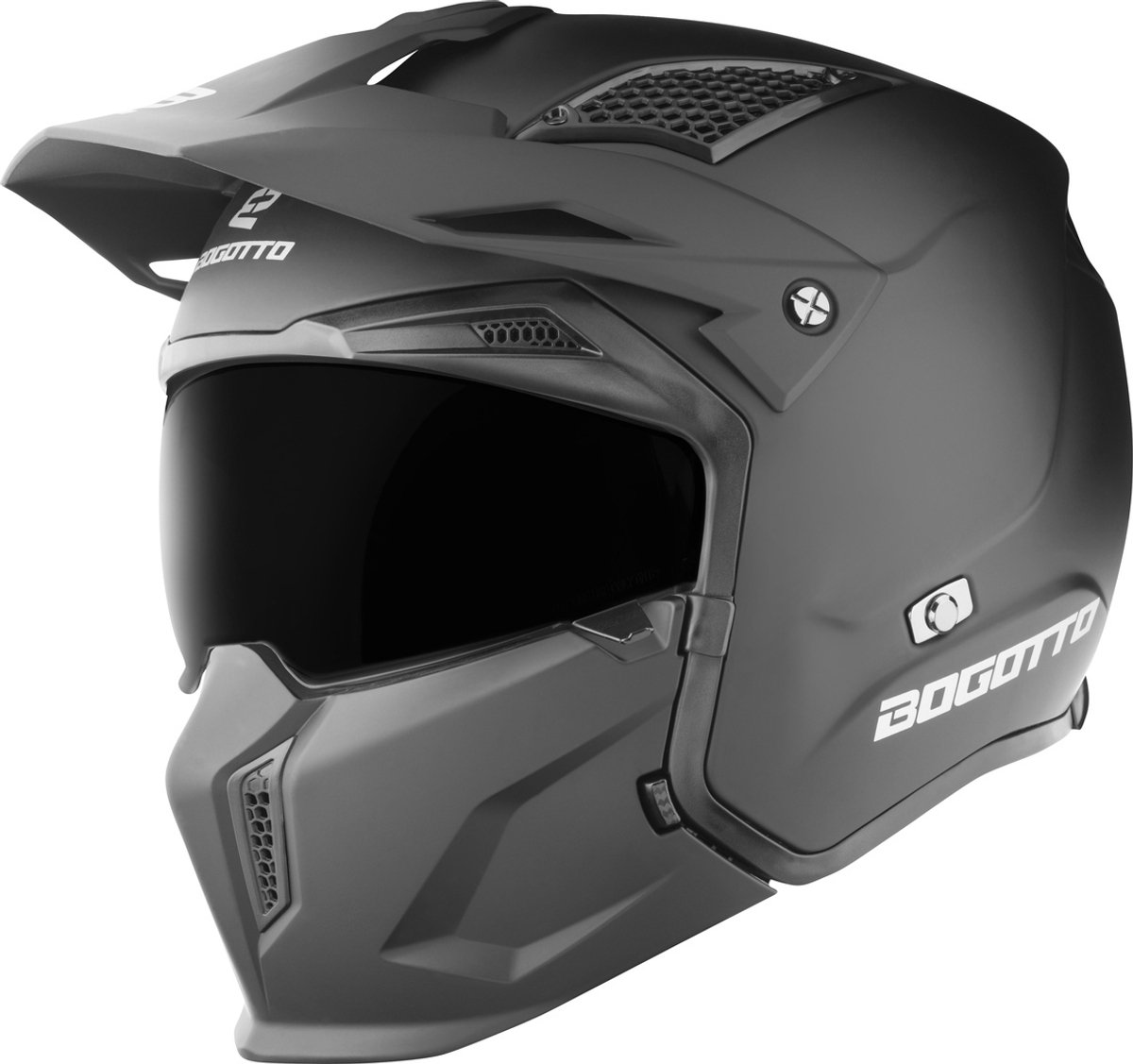 Bogotto Radic 22.06 Mat Zwart Motorhelm - Maat XS - Helm