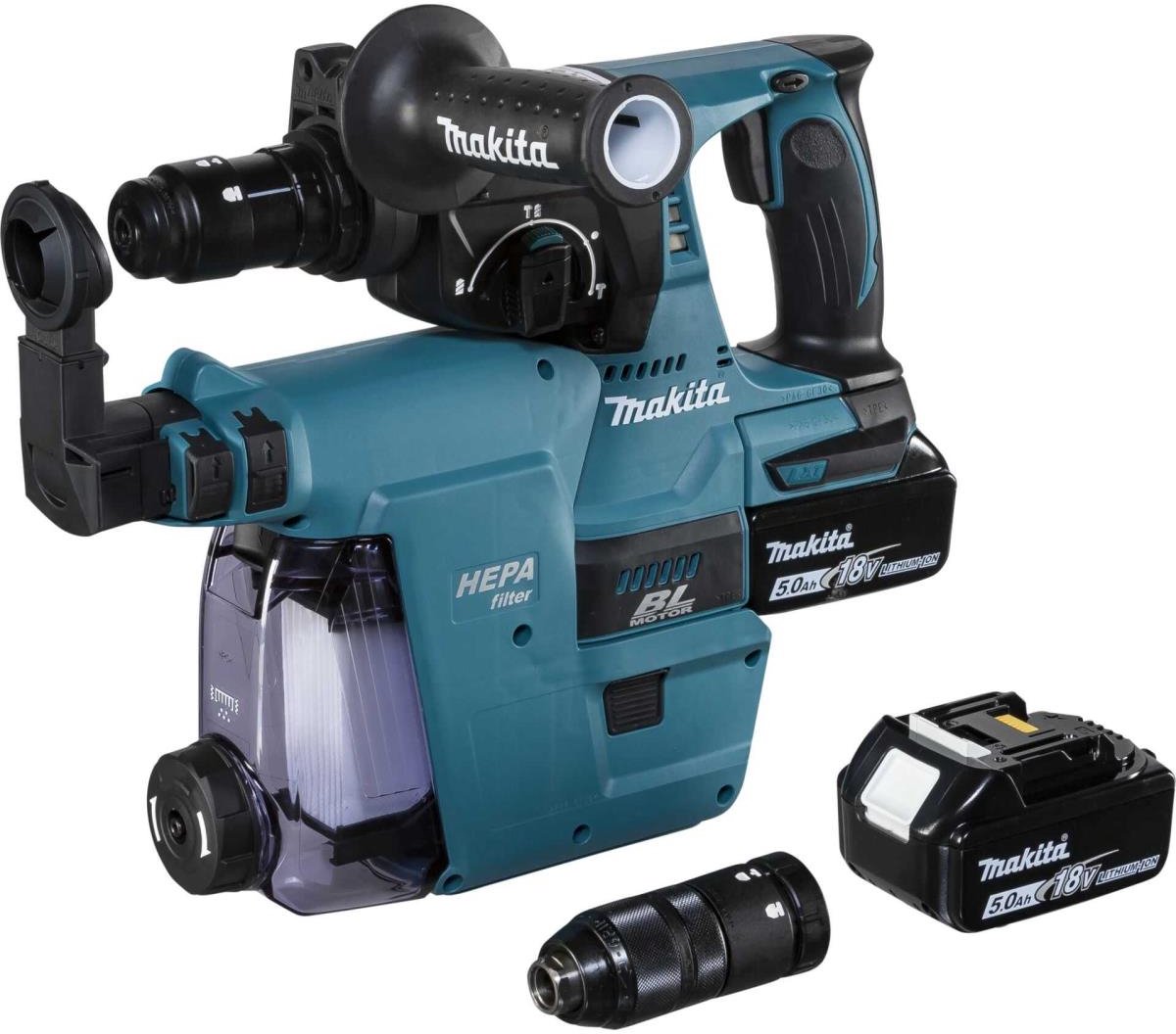 Makita DHR243RTJW: 18V combihamer met stofafzuiging thumbnail 5