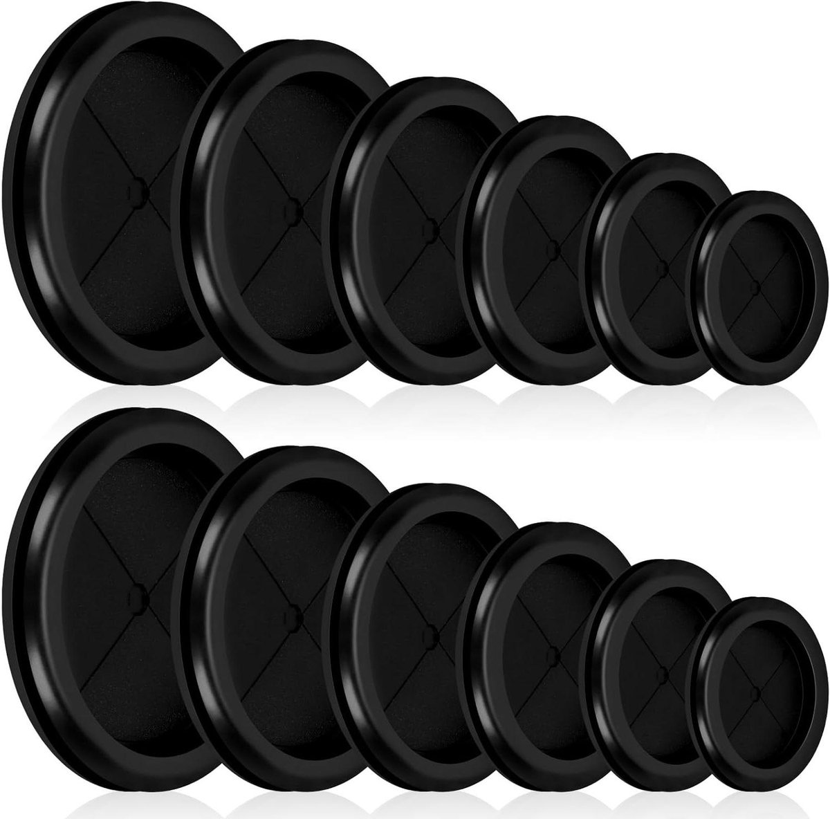 6 Stuks Ronde Rubberen Doorvoertules 40 Mm - Dubbelzijdige Kabelbescherming | Wit Rubberen Gat Plug Voor Draden En Kabels