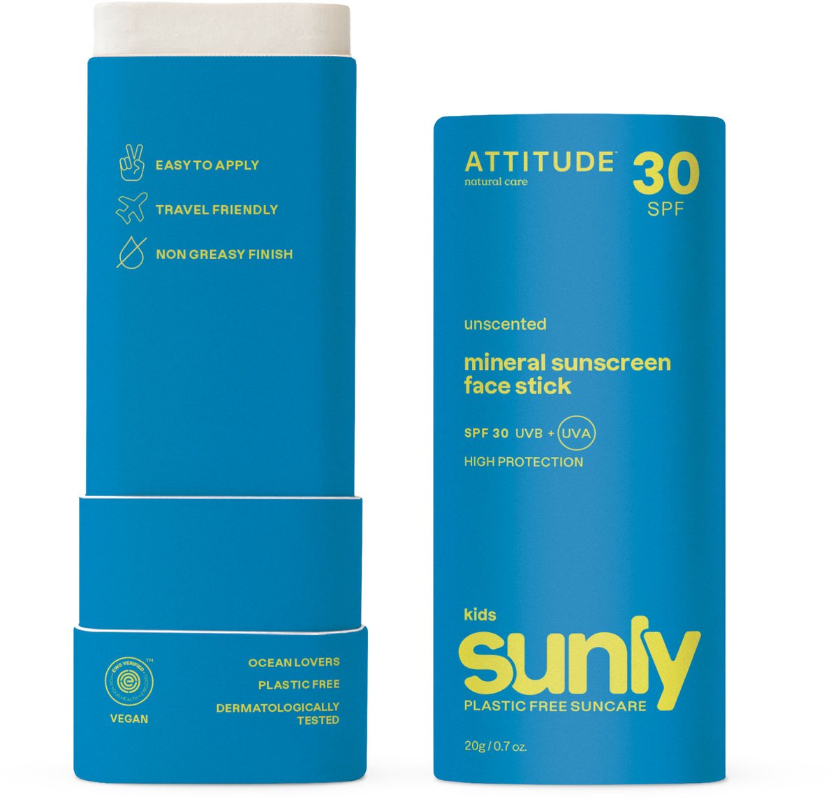 ATTITUDE Zonnebrandstick Gezicht Baby & Kind - SPF 30 ECO - duurzaam