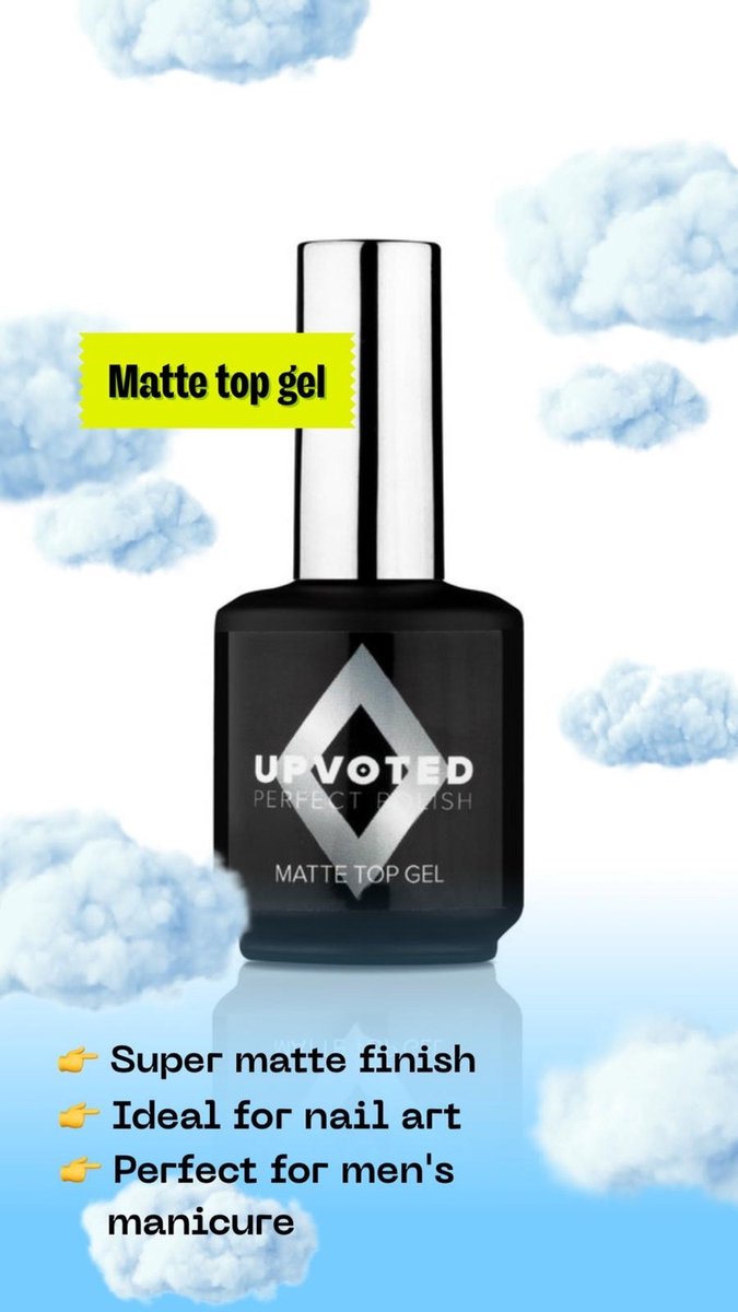 Upvoted - Soak Off - Matte Top Gel - 15 ml
