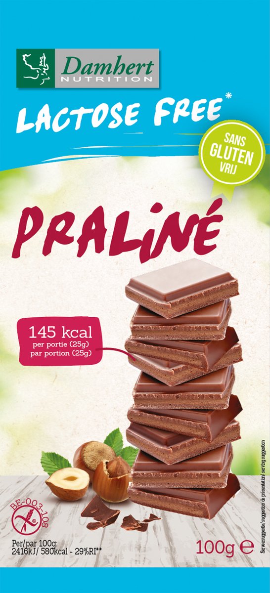 Goedkoopste Damhert Lactose Free Chocoladetablet Praline 100GR