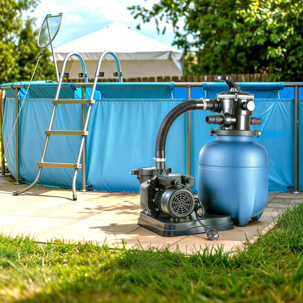 AREBOS Zandfilter - Zandfiltersysteem - Zandfilterpomp voor zwembad - 950L/h – foto 6