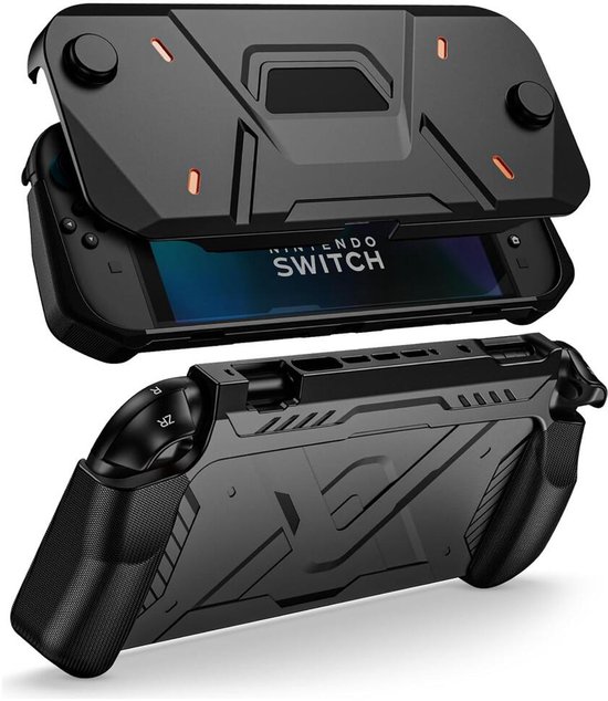 Hoesje Geschikt voor Nintendo Switch 2 - Full Protect Case - Beschermhoes Inclusief Afneembare Voorkant - Zwart