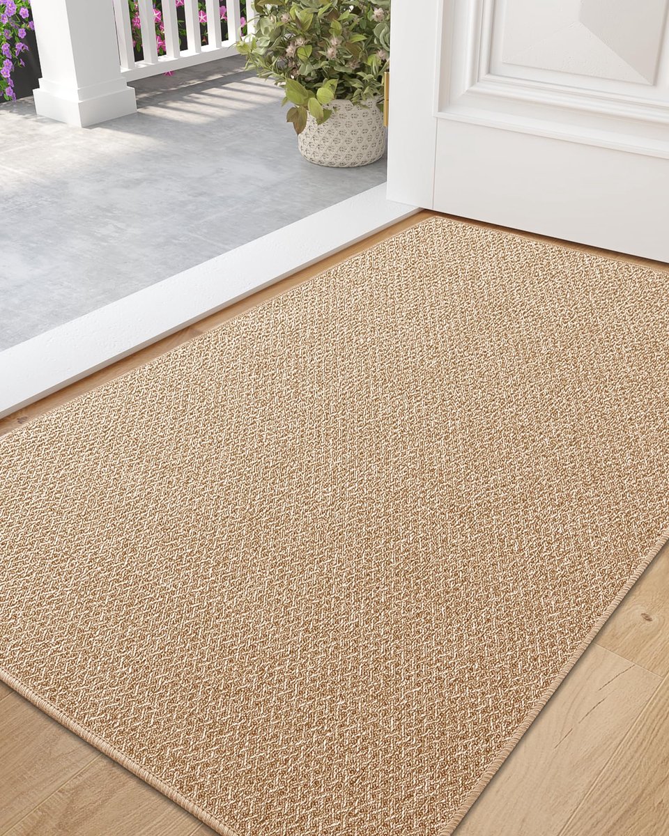 Ibenzoa Robuuste en Functionele Entree Mat van Kaki, 61 x 92 cm - Voor Veilig en Schoon Thuis