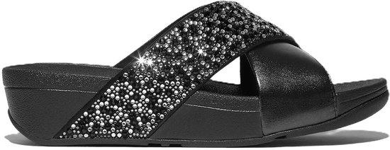 FitFlop Lulu Crystal - Dias Mix Metallic Cross NOIR - Taille 38