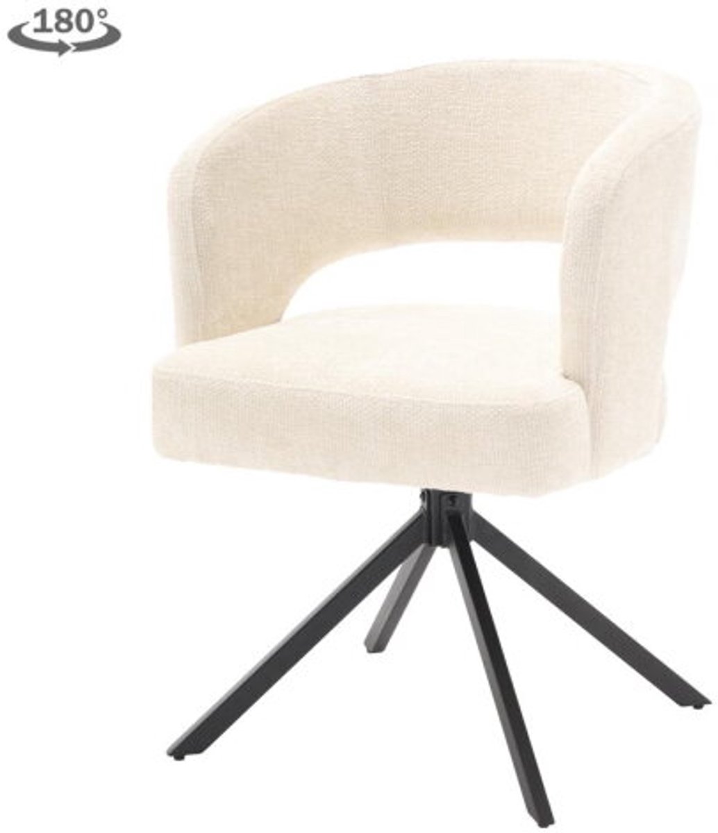 Tower Living Eetkamerstoel Mura draaibaar Chenille - Pearl