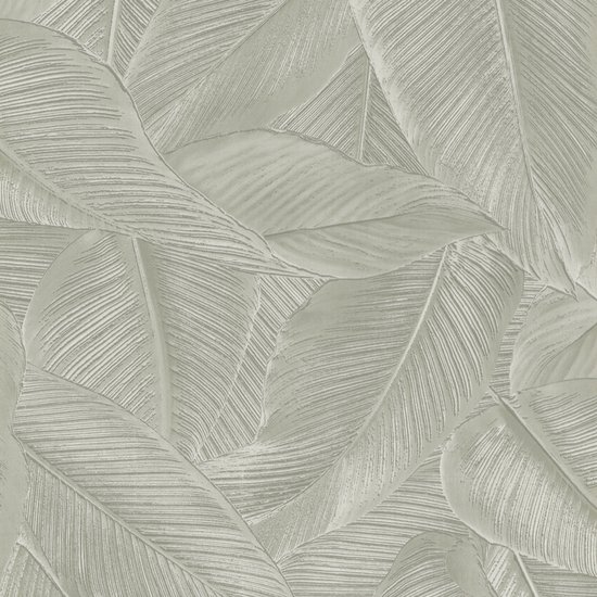 Riviera Maison RM Wallpaper Ubud green - Vinyl, Non-Woven Backing - Groen - 9.2x53.5x8.3 cm