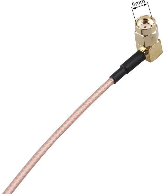 TengKo RG316 coaxkabel mini-adapter, 0,5 ft BNC bus naar MCX-stekker haakse connector mini-adapter montage