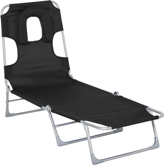 Outdoor Opvouwbare Stretcher Chaise Lounge Strand Camping Bed Kinderbedje, Verstelbaar Opklapbaar Ligbedje, Perfect Voor Kamperen, Zwembad, Strand, Terras,Grijs,Remarkable88