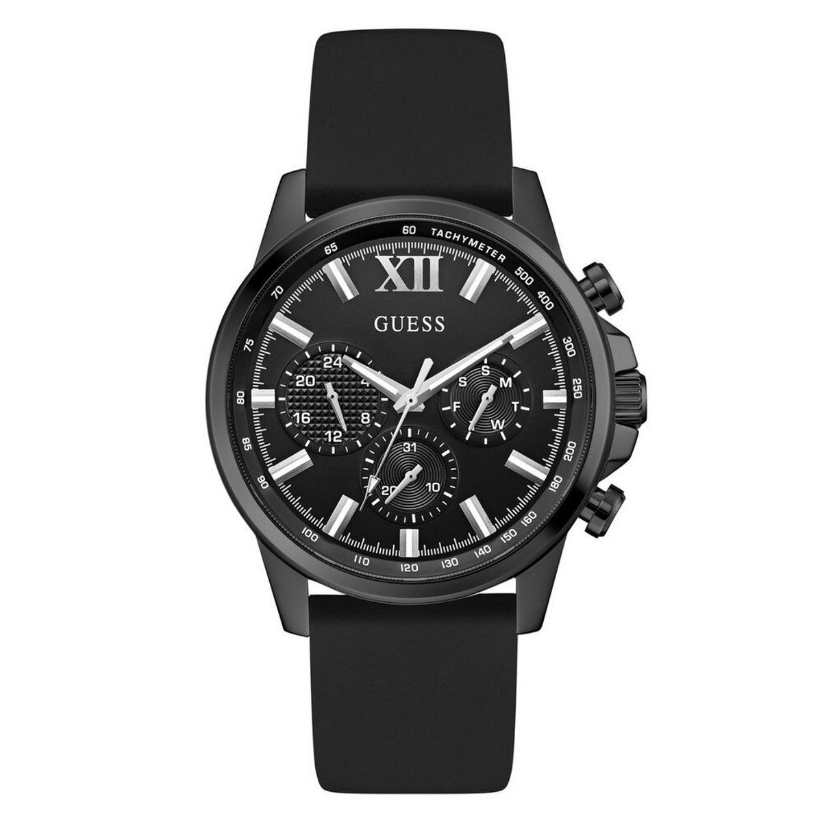 Guess Walker GW0913G3 Horloge - Siliconen - Zwart - Ø 44 mm
